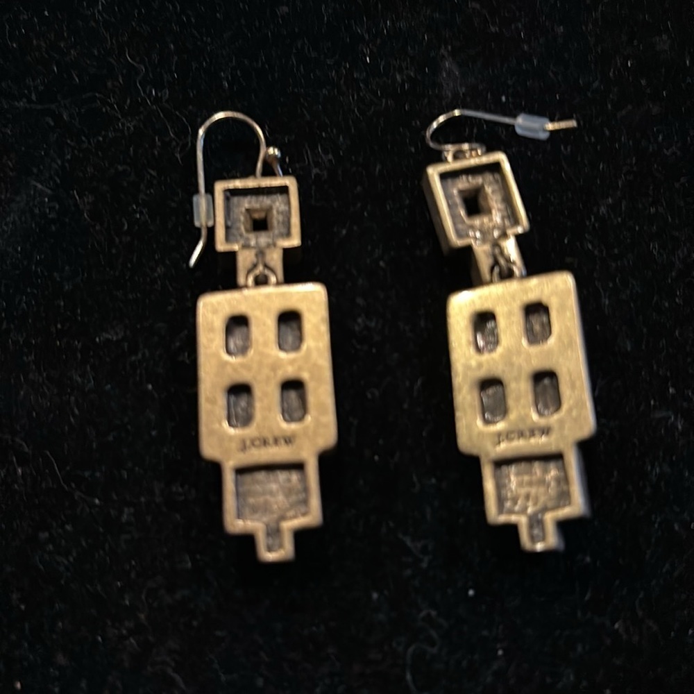 J Crew Pierced Black gold earrings - Picture 2 of 2